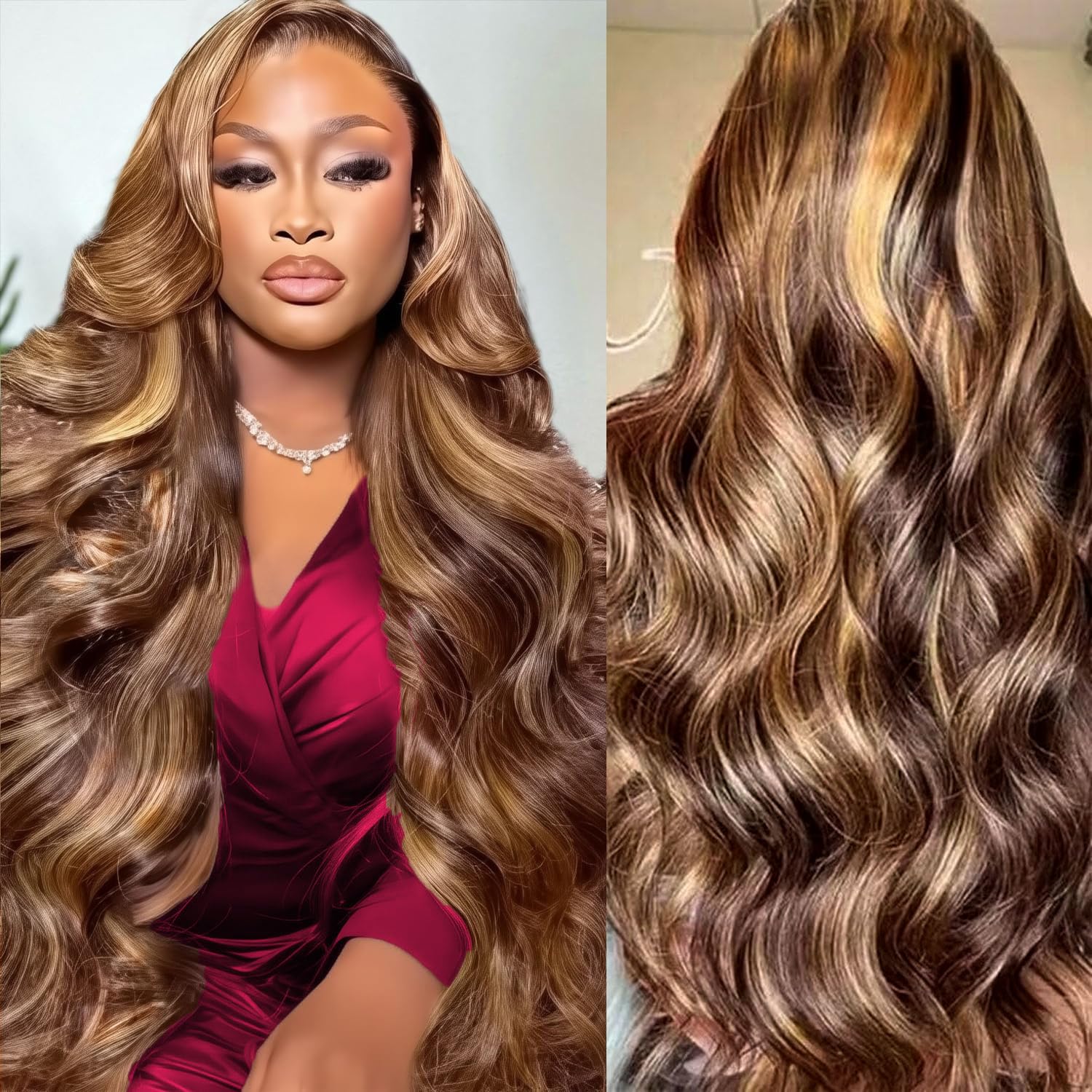 Lace Front Wigs - HD Highlight 46 İnç 13x4 Body