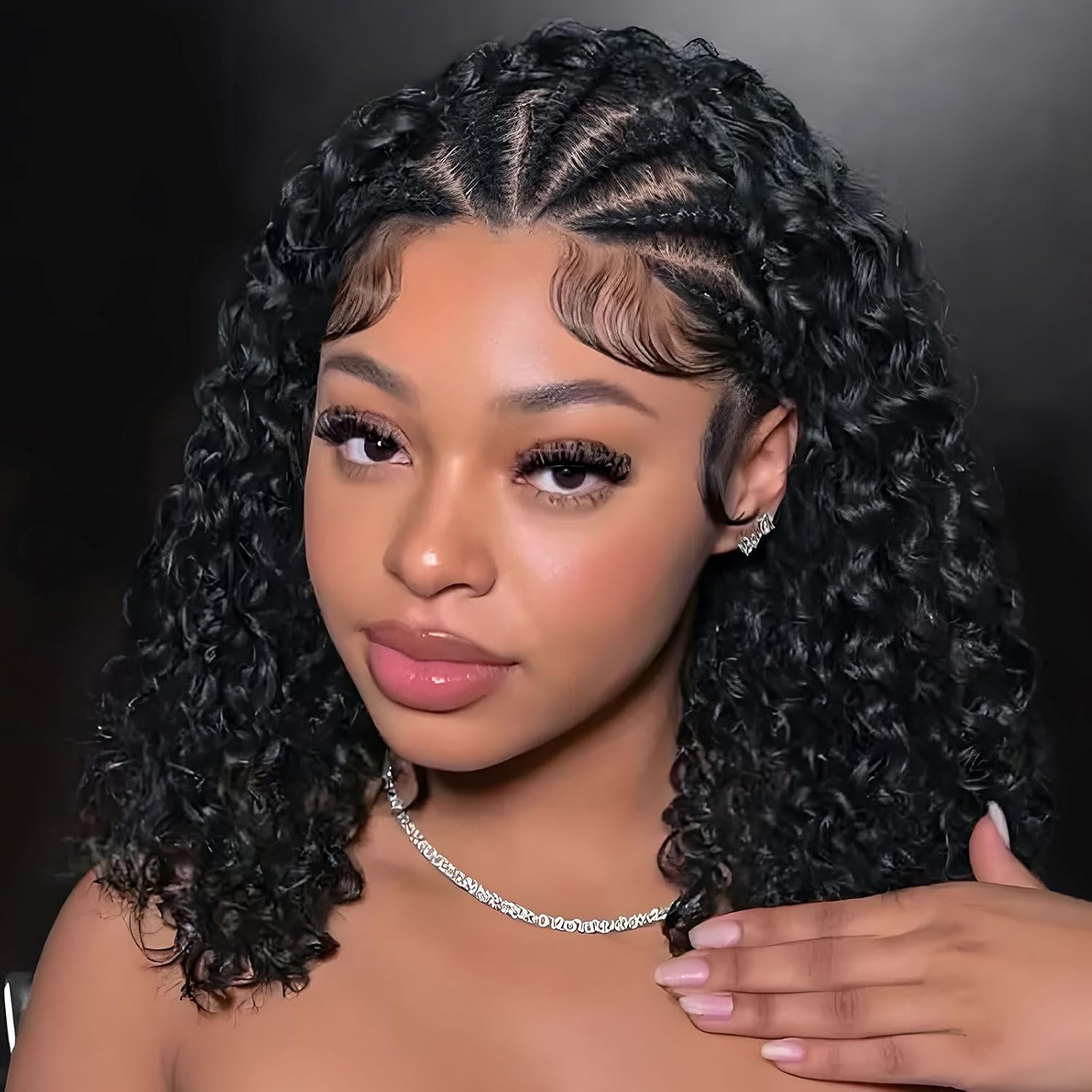 Glueless Wear And Go Human Hair Wig - Mısır Örgülü Bob Peruk Derin Kıvırcık