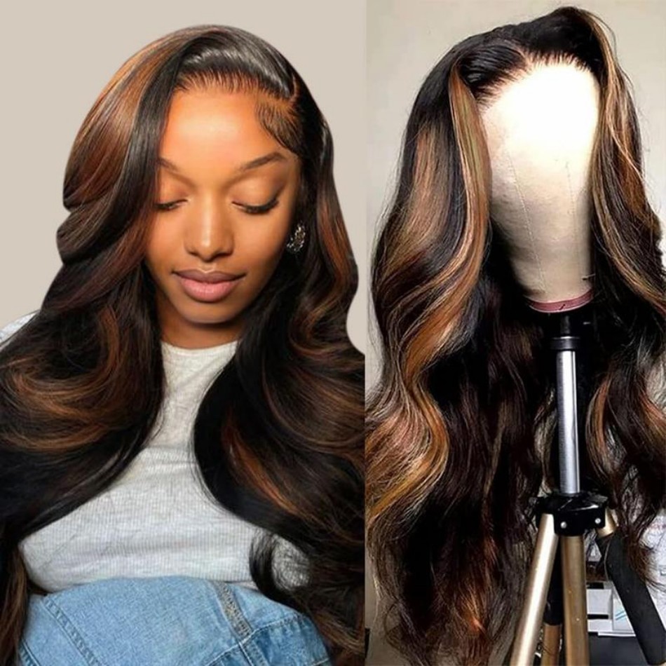 Hd Lace Frontal Wig Human Hair Pre Plucked - P1B30 Doğal Dalgalı İnsan Saçı Peruklar