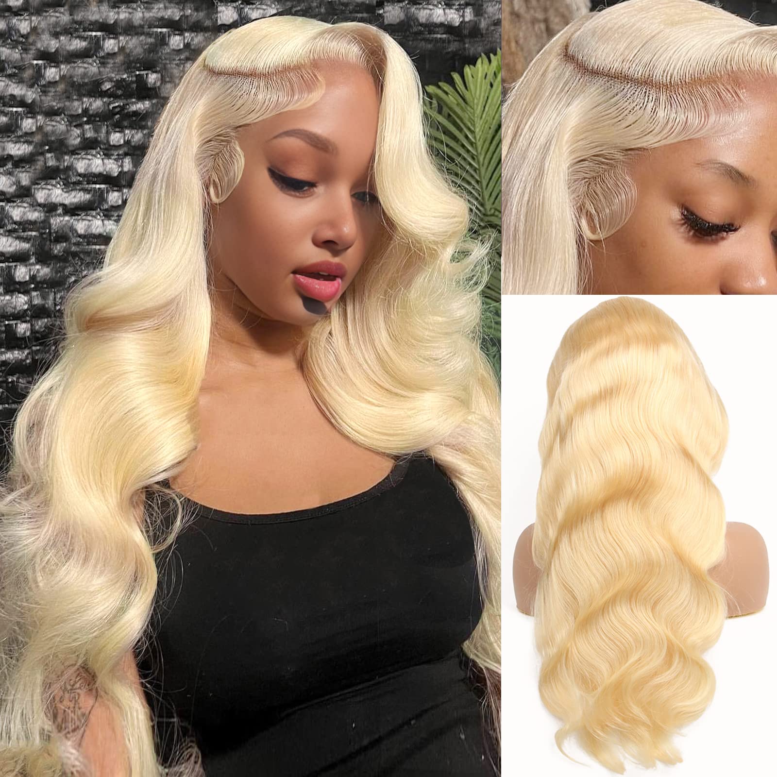 613 Blonde Body Wave Lace Front Wig - 13x6 Dantel Ön 613 Peruk İnsan