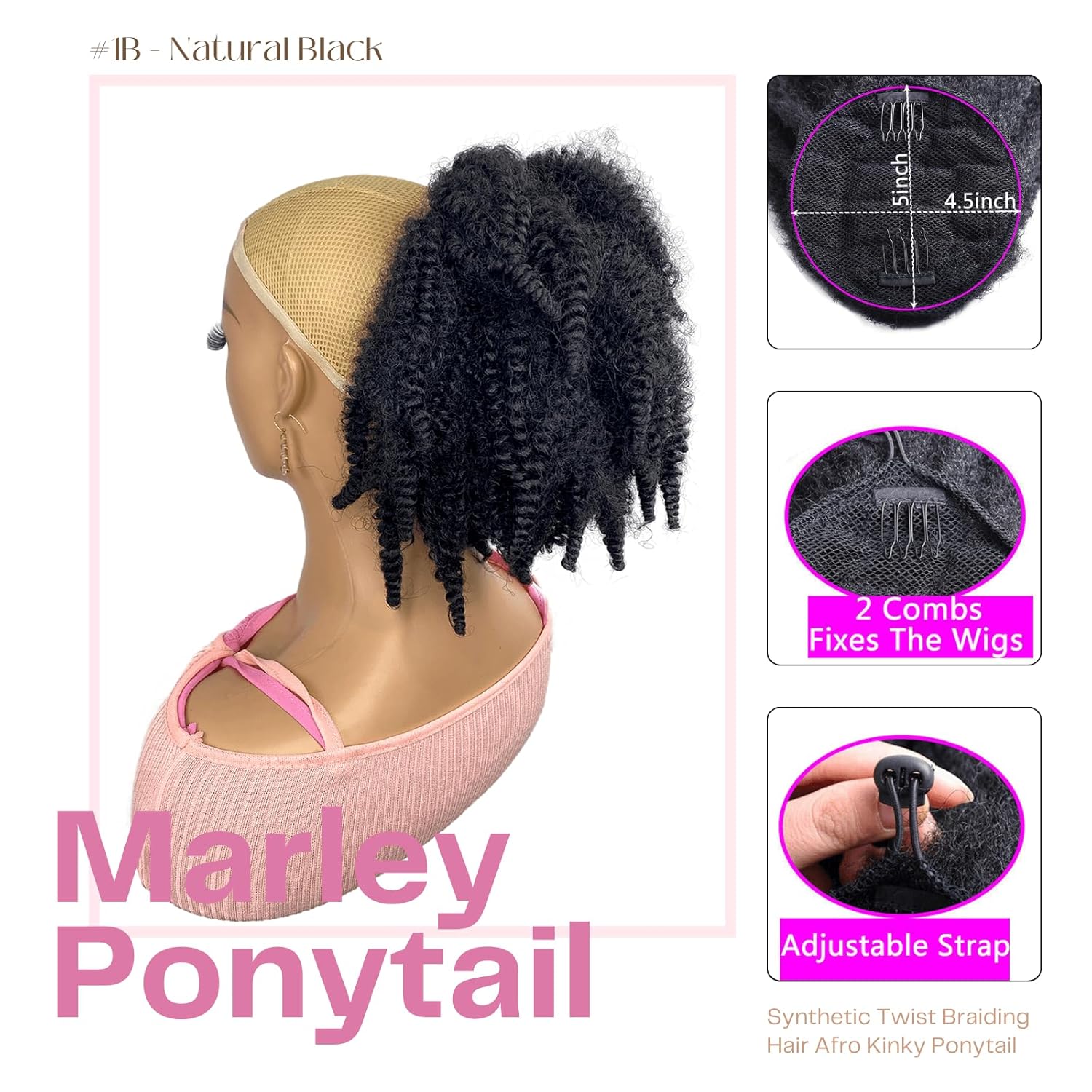 12 inç Kısa Marley Saç İpli At - Drawstring Afro Curly Puff Ponytail incelemesi ve fiyatı