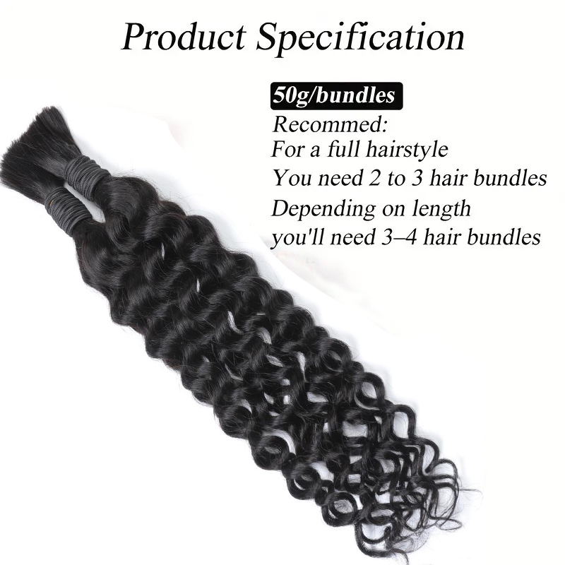 Boho Tarzı, Dalgalı İnsan Saçı - Water Wave Bulk Human Hair For Braiding incelemesi ve fiyatı