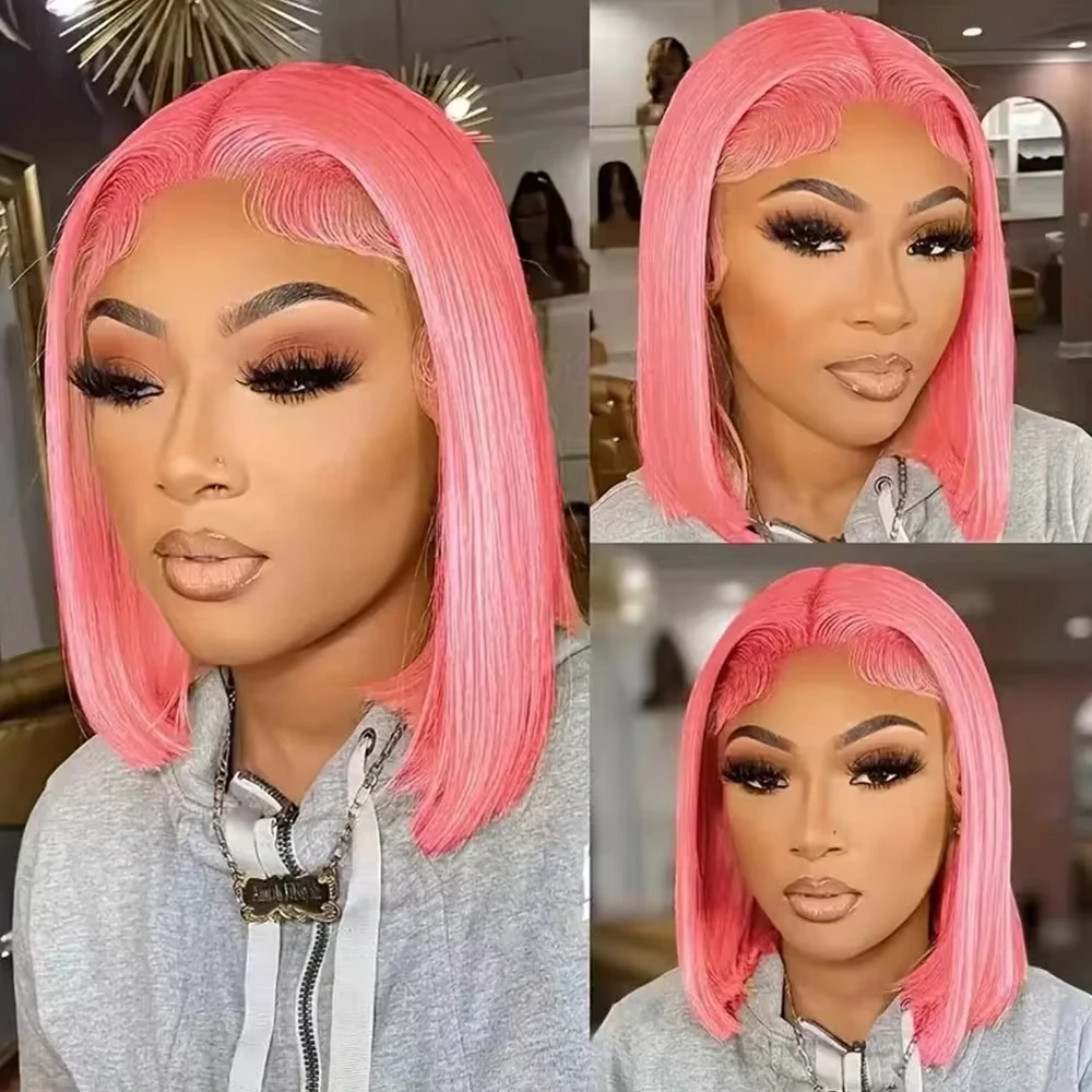 10 İnç Pembe Bob Peruk, %180 Y - Pre Parted 13X4 Lace Front Bob Wig incelemesi ve fiyatı